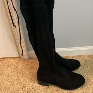 Black thigh high boots
